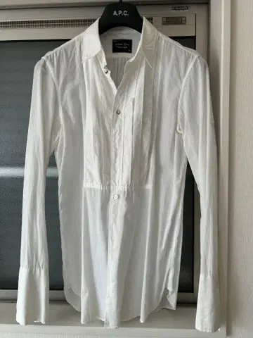 넘버나인 화이트 코튼 롱 셔츠