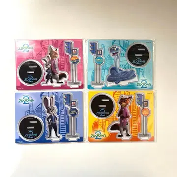 Happy 복권 주토피아2 G상 아크릴 스탠드 프롭스 4종