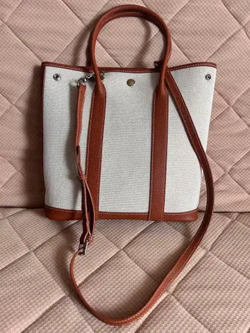 캔버스 천연 가죽 토트백 숄더 포함