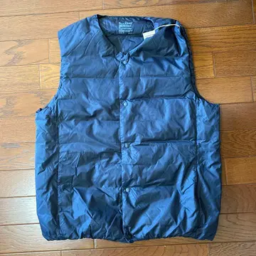 무인양품 남성용 경량 다운 노카라 베스트 M 다크 네이비