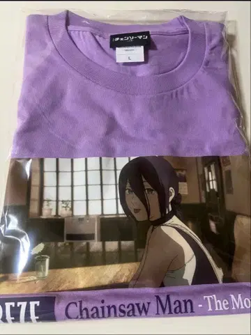 새상품 극장판 체인소 맨 레제편 T셔츠 장면 사진 레제 L사이즈