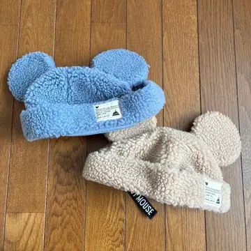 미키마우스 귀 포함 보아 모자 2세트