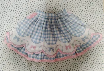 To Alice 플레어 스커트 M 스카이블루/핑크