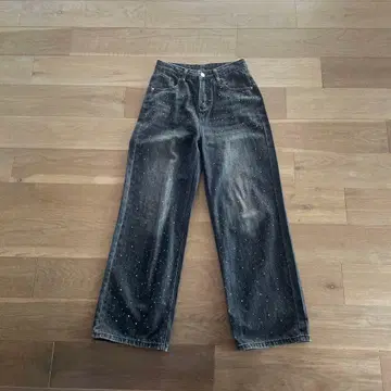 블랙 데님 팬츠