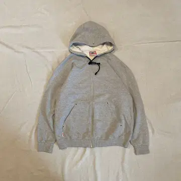 00's Budweiser 지퍼 후드티 M 그레이 백 프린트 Y2K