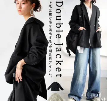 더블 자켓 블랙 프리 사이즈