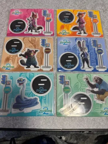 주토피아 해피 복권 G상 아크릴 스탠드 프롭스 6종 컴플리트