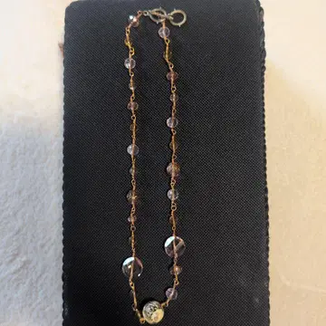 플라워 모티브 목걸이 핑크 약 40cm