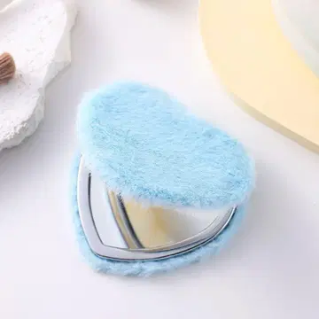 스카이블루 하트 모양 퍼 거울
