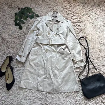 6607 뮬 트렌치코트 [ 11 ] 베이지 계열/벨트/광택/퍼프 슬리브