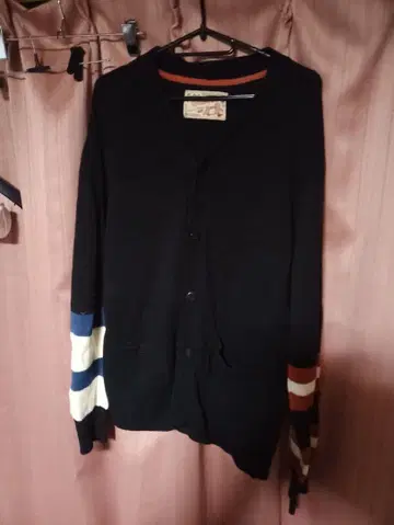 TK 다케오 키쿠치 스트라이프 소매 블랙 가디건