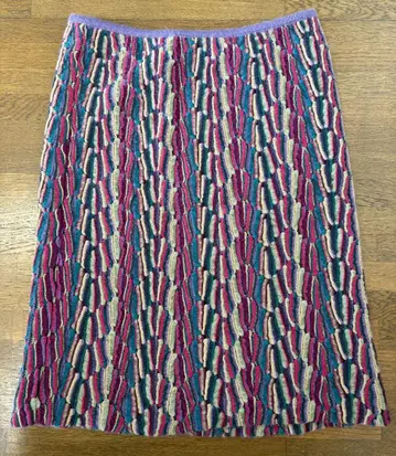 MISSONI 미쏘니 니트 스커트 멀티 컬러 올 패턴 허리 리브