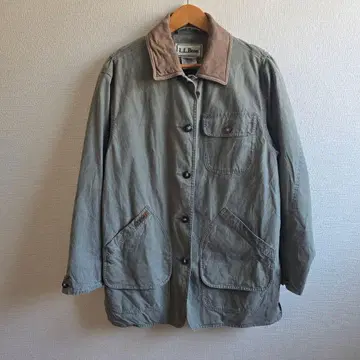 L.L.Bean 헌팅 자켓 옷깃 가죽 안감 체크 90년대