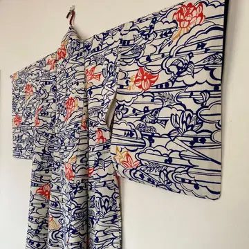 기모노 코몬 순수 실크 빙가타풍