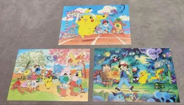 포켓몬스터 피카츄 출시 기념 아트 카드 엽서 3장