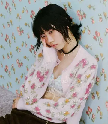 LILY BROWN x ANNA SUI 자카드 비쥬 니트 가디건