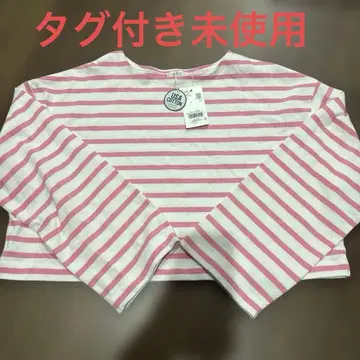 로리즈팜 USA 코튼 핑크 스트라이프 긴팔 T셔츠