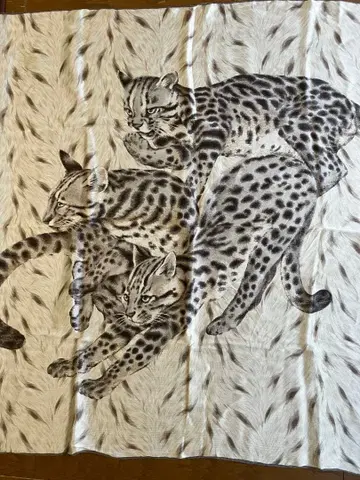 KRIZIA 레오파드 무늬 실크 스카프 약 85cm