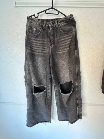 HI-LANDER 데미지 와이드 데님