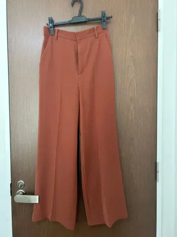 plage 워셔블 스트레이트 팬츠 오렌지 36