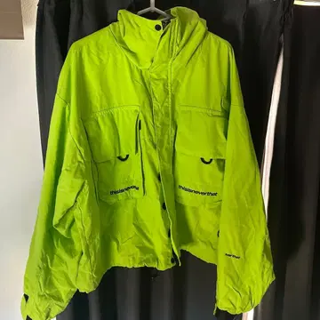 thisisneverthat 후드 부착 나일론 자켓 M 형광 그린