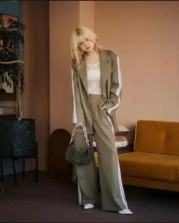 aclent 더블 라인 슬랙스 팬츠