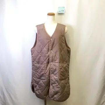 zG774 [ M ] 퀼팅 베스트 박스 실루엣 롱 기장 V넥