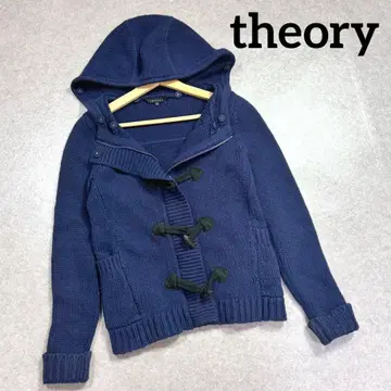 theory 띠어리 캐시미어 혼방 니트 숏 더플 코트 네이비 2