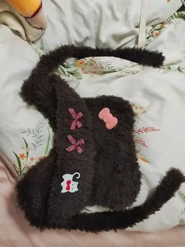 다크 브라운 고양이 귀 캡