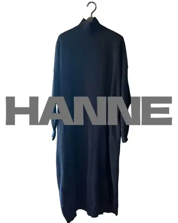 [ HANNE by kumika ] 하이넥 니트 롱 원피스 블랙