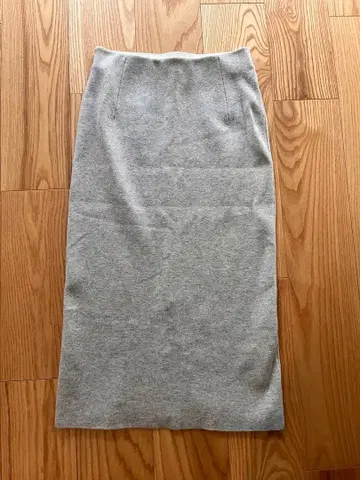 프레임워크 울 혼방 그레이 슬릿 타이 트 스커트