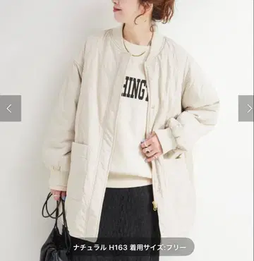 B.C STOCK 리브 충전솜 블루종 내추럴 컬러