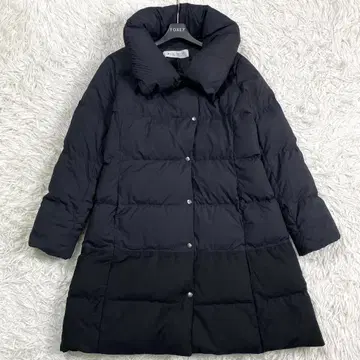 컨디션 최상 플라스테 워셔블 롱다운 코트 숄카라 스트레치 블랙 L