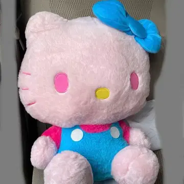 택 포함 미사용 새상품! 헬로키티 핑크와 하늘색 인형 GJ