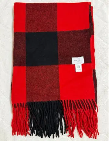 [ UNITED ARROWS ] 빨간색과 검은색 체크 무늬 머플러