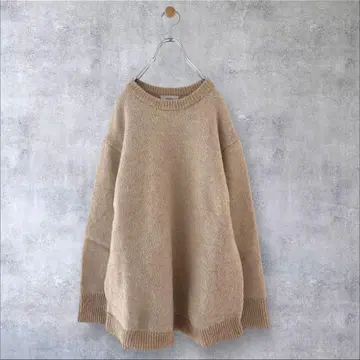 새상품급 쉽스에니 울 100% 자카드 헴 니트 풀오버