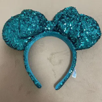 미니의 귀 디자인 머리띠 파란색 라메