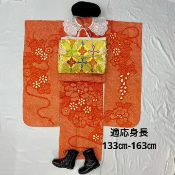 512aju31 후리소데 성인식 13참배 세미 앤티크 총조임 기모노만