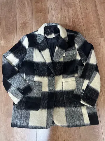 에스트레자 esutoreja 울 혼방 체크 무늬 자켓 미사용