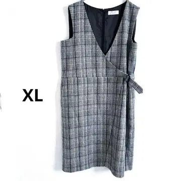 트위드 오버롤 스커트 원피스 블랙 LL 빅 사이즈