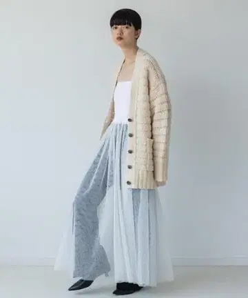 yuw 튤 베어 원피스 블랙 미사용