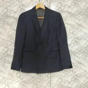 nano universe 테일러드 자켓 스트라이프 울 혼방 더블