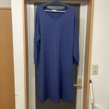 eur 3 보라색 니트 롱 원피스