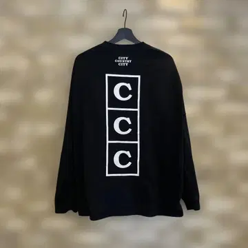 CITY COUNTRY CITY 블랙 롱 슬리브 T셔츠 L