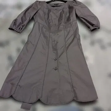 그레이 벌룬 슬리브 원피스