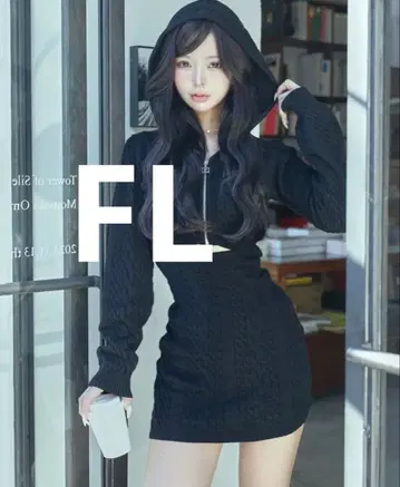 다리치 오픈 케이블 니트 미니 원피스 FL