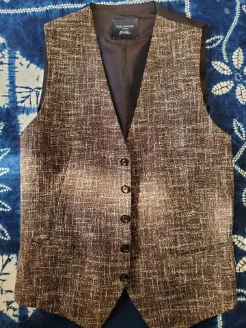 TAGLIATORE 브라운 트위드 베스트 사이즈 44