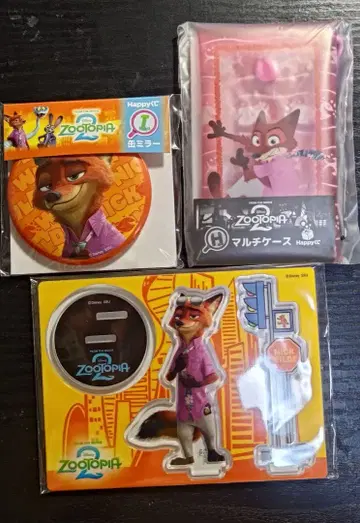 주토피아2 Happy 복권 닉 아크릴 스탠드 캔 거울 멀티 케이스