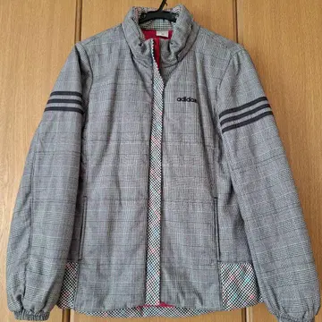 adidas 그레이 체크 무늬 자켓