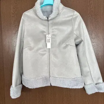 페이크 무스탕 자켓 라이트 그레이 9호